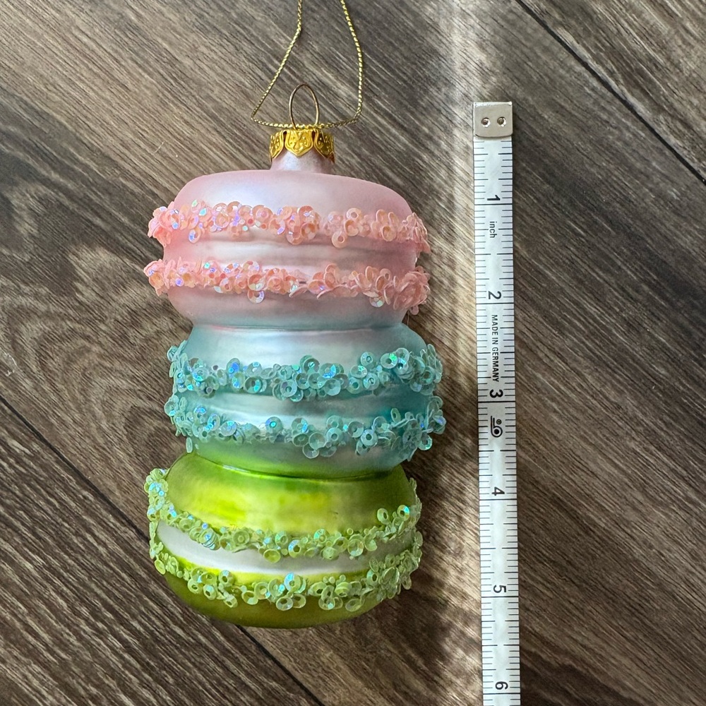 Pink, blue, & green French macaroon Ornament